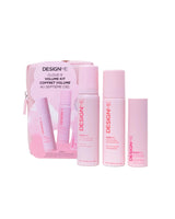 Design.Me Volume Kit with pink bottles and packaging on a white background